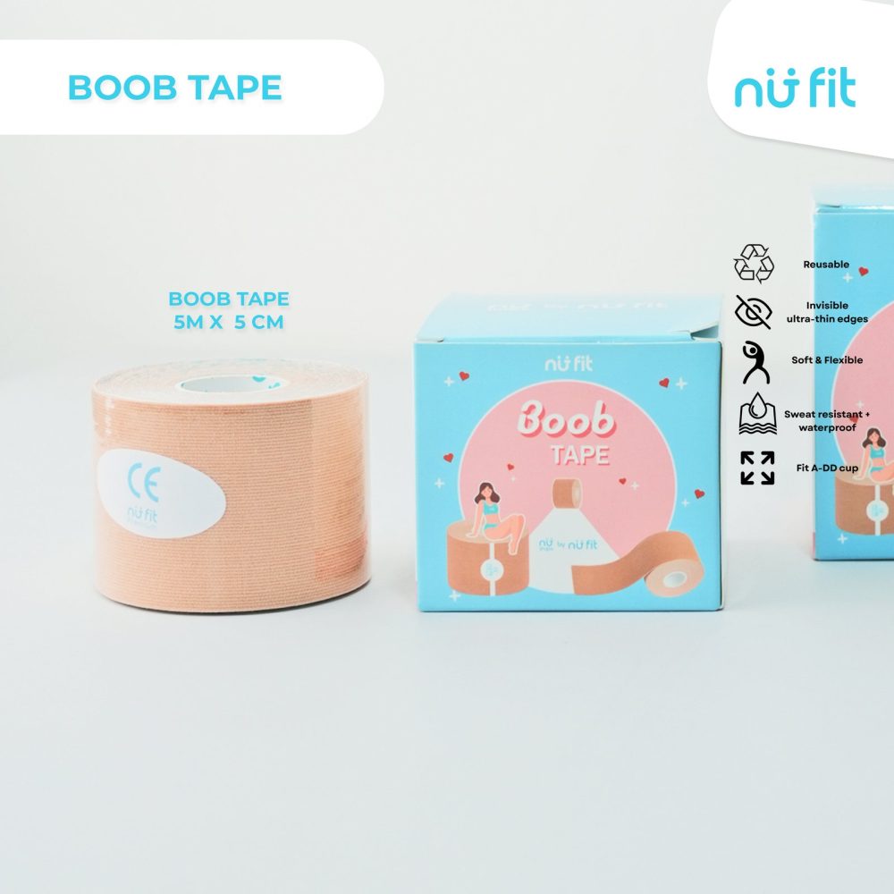 Nu Shape Boob Tape Transparan dengan Nipple Cover